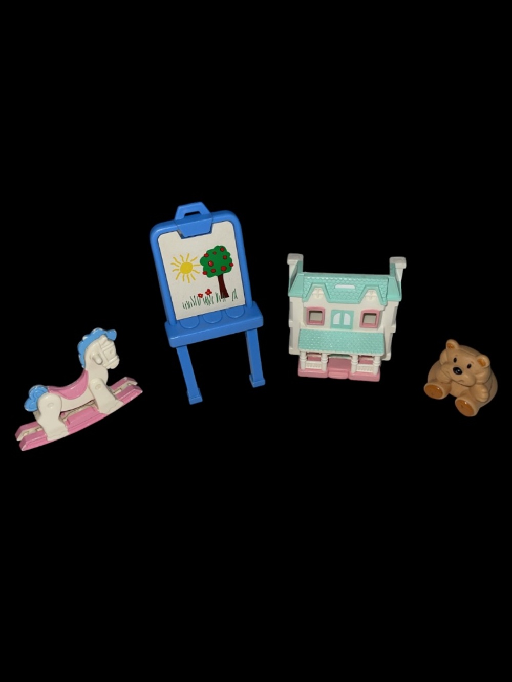 Vintage Fisher-Price 1994 Loving Family Miniature Dollhouse Replica Lot Playroom